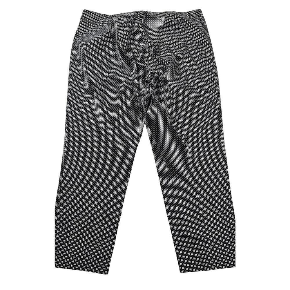 J jill 14 PETITE 14P black white geometric cropped business casual pants comfort
